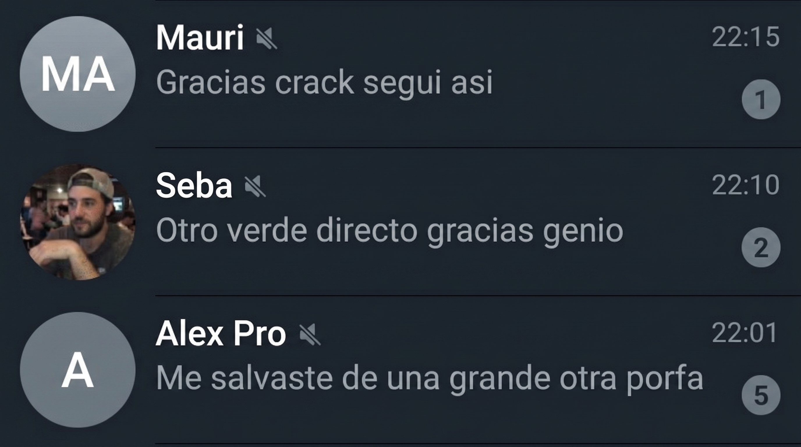 Testimonios de Telegram